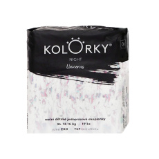 KOLORKY Pleny jednorázové noční EKO, jednorožci XL (12-16 kg) - 17 ks KOLORKY Pleny jednorázové noční EKO, jednorožci XL (12-16 kg) - 17 ks