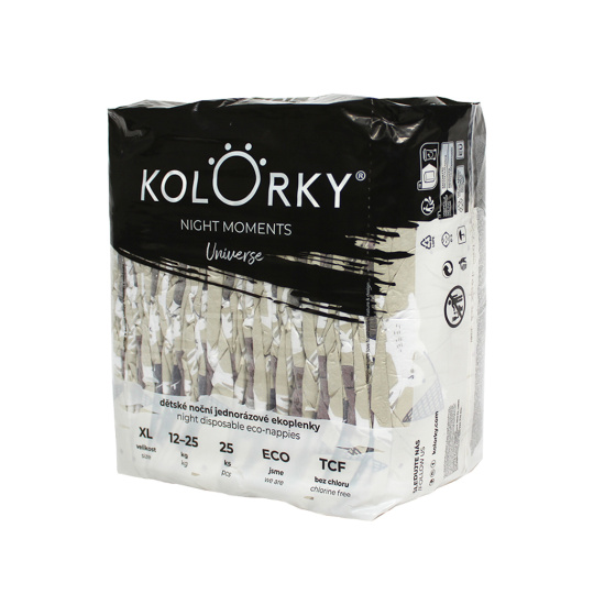 KOLORKY Ekoplenky noční jednorázové Night Moments, Vesmír XL (12-25 kg), 25 ks KOLORKY Ekoplenky noční jednorázové Night Moments, Vesmír XL (12-25 kg), 25 ks