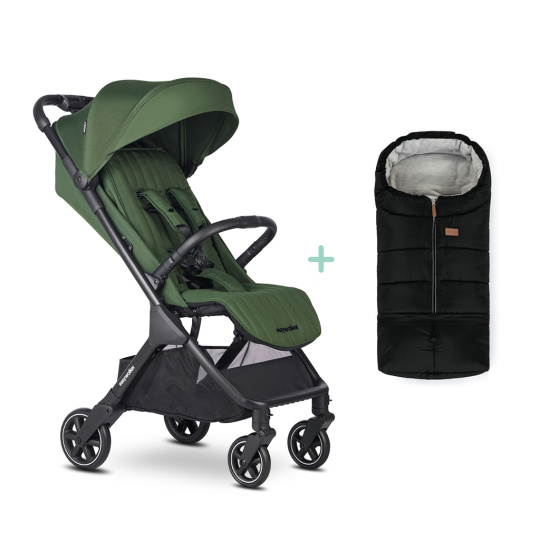 EASYWALKER Kočárek sportovní Jackey Deep Green + PETITE&MARS fusak Jibot ZDARMA