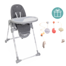 CHICCO Židlička jídelní Polly Armonia - Carrara + Hrazdička Rainbow CHICCO Židlička jídelní Polly Armonia - Carrara + Hrazdička Rainbow