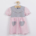 Kojenecké šatičky s krátkým rukávem New Baby Summer dress růžovo-šedé
