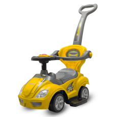 Dětské odrážedlo s vodící tyčí 3v1 Baby Mix Mega Car žluté