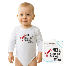 Body s potiskem New Baby Více vlasů než taťka - dárkové balení