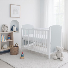 Dětská postýlka New Baby MIA se stahovací bočnicí šedá