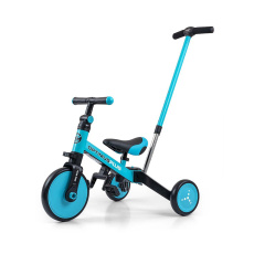 Dětská tříkolka 4v1 Milly Mally Optimus Plus s vodící tyčí blue
