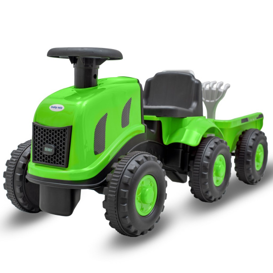 Dětské odrážedlo traktor s vlečkou Benny Baby Mix zelený