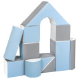 Pěnové kostky-obří stavebnice 11 ks white-baby blue-grey