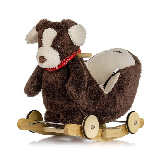 Houpací pejsek s melodií a kolečky Milly Mally Polly Plus Brown Dog