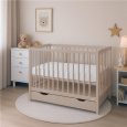Dětská postýlka se šuplíkem New Baby BASIC kašmírová