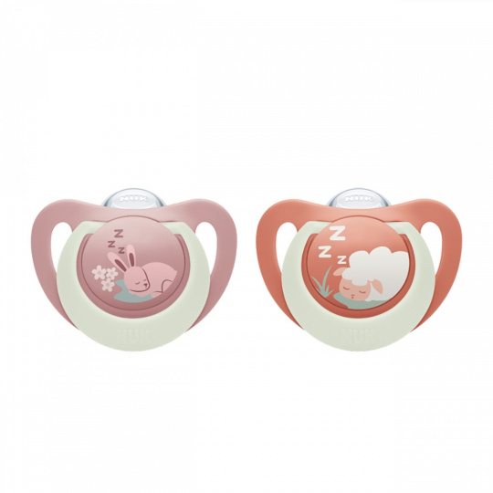 Dudlík NUK First Choice Night 0-6m 2 ks Bunny/Sheep Dudlík NUK First Choice Night 0-6m 2 ks Bunny/Sheep