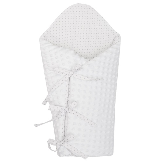 Luxusní šněrovací zavinovačka z Minky New Baby bílá 75x75 cm