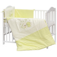 Scarlett Dětská postýlka s kompletní výbavou Scarlett 120 x 60 cm - Měsíček - zelená