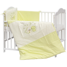 Scarlett Dětská postýlka s kompletní výbavou Scarlett 120 x 60 cm - Měsíček - zelená