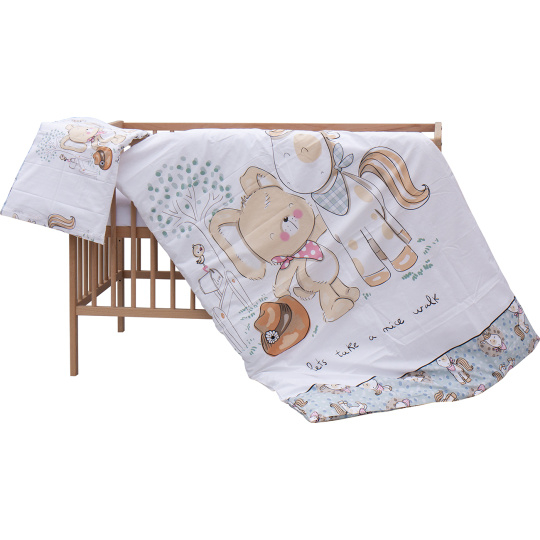 Levná postýlka s vyndavacími příčkami - přírodní ECO - 120x60 cm s výbavou Velcí kamarádi Barva soupravy: Subra Levná postýlka s vyndavacími příčkami - přírodní ECO - 120x60 cm s výbavou Velcí kamarádi Barva soupravy: Subra