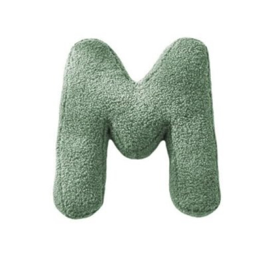MEALINI Plyšové písmeno Zelené M