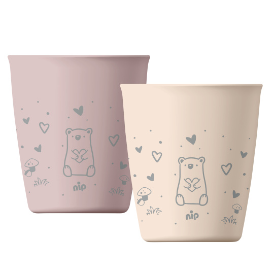NIP NATURE line kalíšek, 12m+, 2ks, pink