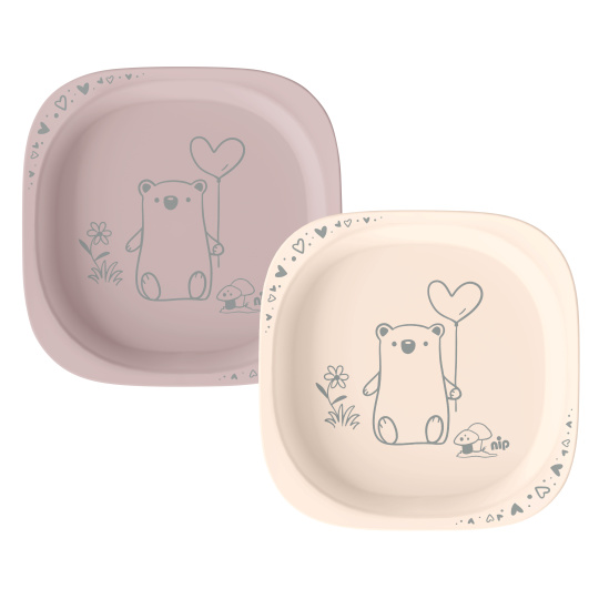 NIP NATURE line talířek, 2ks, 4m+, pink