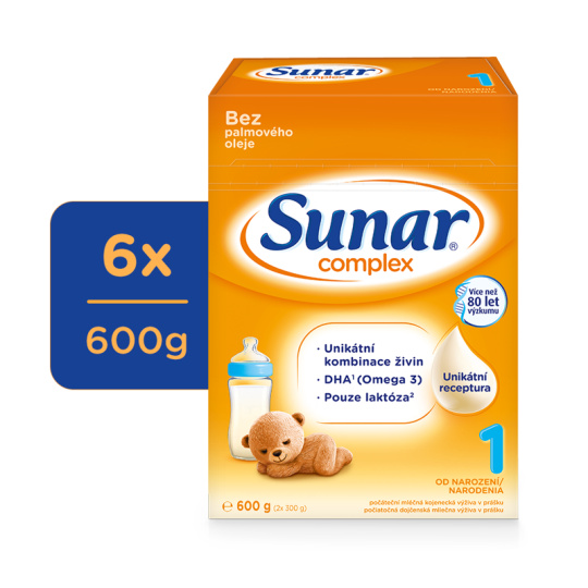 6x SUNAR Complex 1 Mléko počáteční 600 g