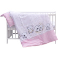 Levná postýlka s vyndavacími příčkami - bílá - 120x60 cm s výbavou Toro Barva soupravy: Toro růžová