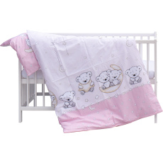 Levná postýlka s vyndavacími příčkami - bílá - 120x60 cm s výbavou Toro Barva soupravy: Toro růžová