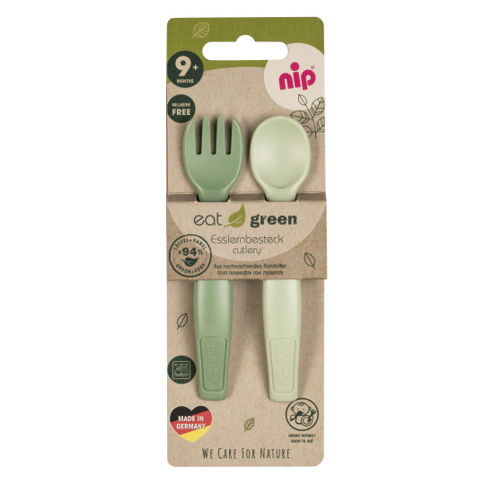 NIP NATURE line příbor 2ks, od 9m+, green