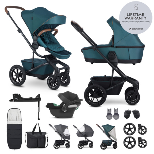 EASYWALKER SET Kočárek 4v1 Harvey⁵ Premium Jade Green XXL AIR + CYBEX Aton B2 i-Size