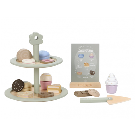 Stojan na cukroví s doplňky dřevěný Stojan na cukroví s doplňky dřevěný