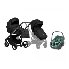 Kočárek Mio Plus 2v1 Black Edition Obsidian + Maxi-Cosi Pebble 360 autosedačka Essential Green Kočárek Mio Plus 2v1 Black Edition Obsidian + Maxi-Cosi Pebble 360 autosedačka Essential Green