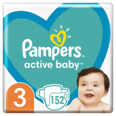 PAMPERS Active Baby Pleny jednorázové 3 (6-10 kg) 152 ks - MEGA PACK PAMPERS Active Baby Pleny jednorázové 3 (6-10 kg) 152 ks - MEGA PACK