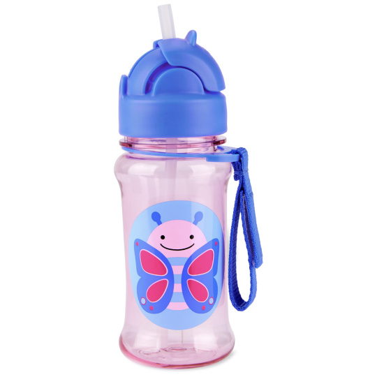 SKIP HOP Zoo tritan Láhev s brčkem 355ml Motýlek 12m+
