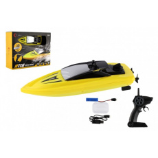Motorový člun/loď do vody RC plast 22cm žlutý na baterie+dob. pack+USB 2,4Ghz v krabici 29x22x9cm Motorový člun/loď do vody RC plast 22cm žlutý na baterie+dob. pack+USB 2,4Ghz v krabici 29x22x9cm