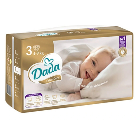 DADA Pleny jednorázové Extra Care Pleny  3 (4-9 kg) 50 ks