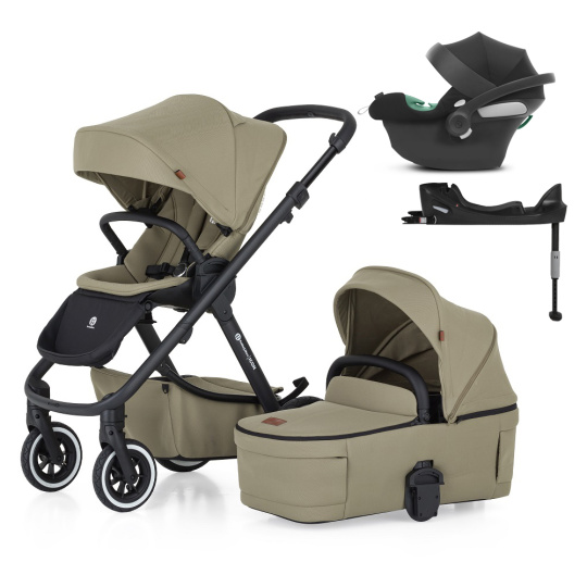 PETITE&MARS SET Kočárek 4v1 ICON Mossy Green LITE AIR + CYBEX Aton B2 i-Size