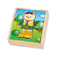 Dřevěné oblékací puzzle Viga Medvídek