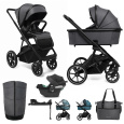 MUUVO SET Kočárek 4v1 Slick 2.0 set Iron graphite + CYBEX Aton B2 i-Size