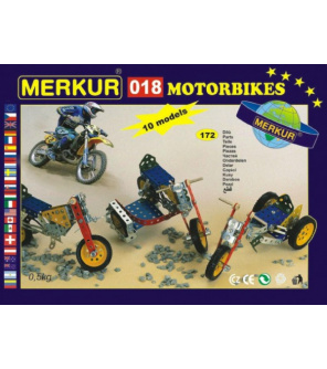 Stavebnice MERKUR 018 Motocykly 10 modelů 182ks v krabici 26x18x5cm Stavebnice MERKUR 018 Motocykly 10 modelů 182ks v krabici 26x18x5cm