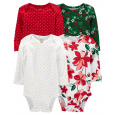 CARTER'S Body dl. rukáv Red Green dívka 4ks NB /vel.56
