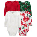 CARTER'S Body dl. rukáv Red Green dívka 4ks NB /vel.56