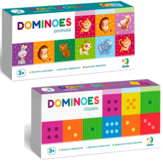 DODO Domino sada 2 kusů Klasik a Zvířátka- 28 dílků DODO Domino sada 2 kusů Klasik a Zvířátka- 28 dílků