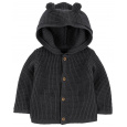 CARTER'S Svetr s kapucí a oušky Charcoal chlapec LBB 9m, vel. 74