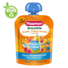 PLASMON Kapsička Smoothie NUTRI-MUNE bezlepková ovoce-jogurt hruška a malina s cereáliemi 85g, 8 m+ PLASMON Kapsička Smoothie NUTRI-MUNE bezlepková ovoce-jogurt hruška a malina s cereáliemi 85g, 8 m+