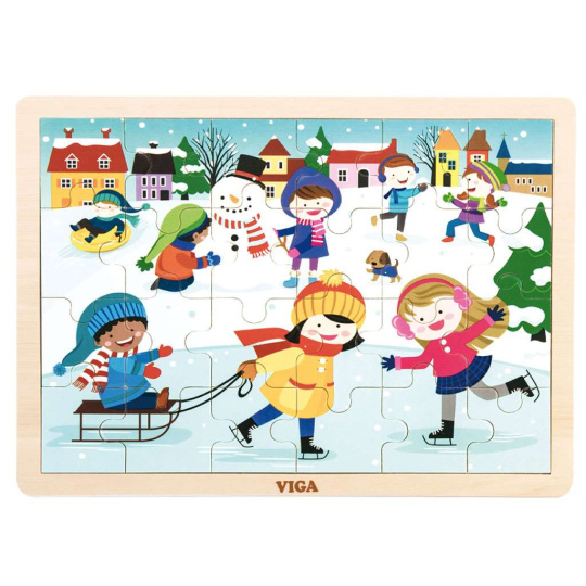 Dětské dřevěné puzzle Viga Zima