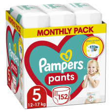 PAMPERS Activ Baby-Dry Pants Kalhotky plenkové jednorázové 5 (12-17 kg) 152 ks - MĚSÍČNÍ ZÁSOBA