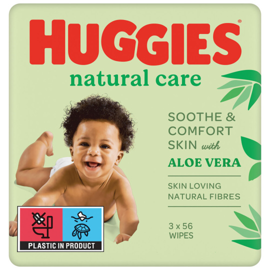 HUGGIES® Natural Triplo Ubrousky vlhčené 56x3 ks