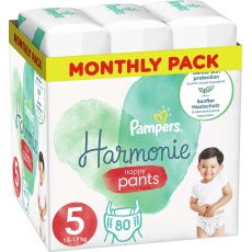 PAMPERS Harmonie Pants Kalhotky plenkové jednorázové 5 (12-17 kg) 80 ks