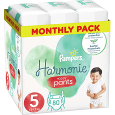 PAMPERS Harmonie Pants Kalhotky plenkové jednorázové 5 (12-17 kg) 80 ks PAMPERS Harmonie Pants Kalhotky plenkové jednorázové 5 (12-17 kg) 80 ks