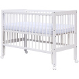 Scarlett Dětská postýlka Scarlett Kamila - bílá (borovice) - stahovací + válendová bočnice - 120 x 60 cm