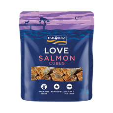 FISH4DOGS Pamlsky pro psy LOVE s lososem - kostky 85 g FISH4DOGS Pamlsky pro psy LOVE s lososem - kostky 85 g