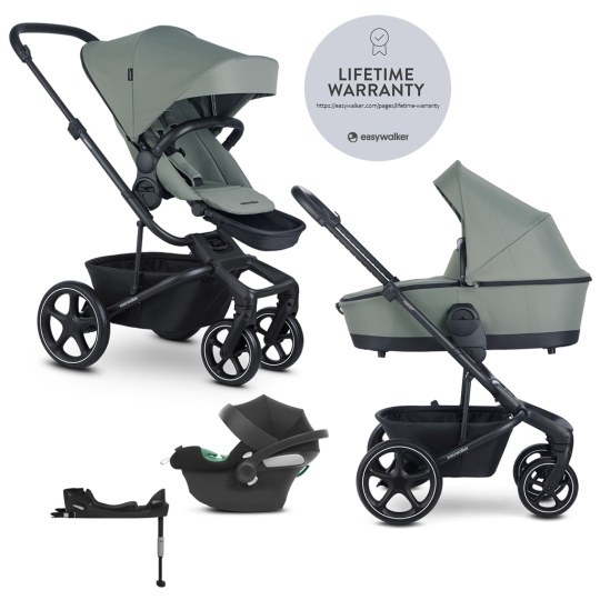 EASYWALKER SET Kočárek 4v1 Harvey⁵ Agave Green LITE RWS + CYBEX Aton B2 i-Size+základna