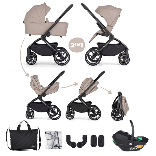 PETITE&MARS Kočárek kombinovaný SCOUT 3v1 Cappuccino Cream s Core Pro i-Size PETITE&MARS Kočárek kombinovaný SCOUT 3v1 Cappuccino Cream s Core Pro i-Size
